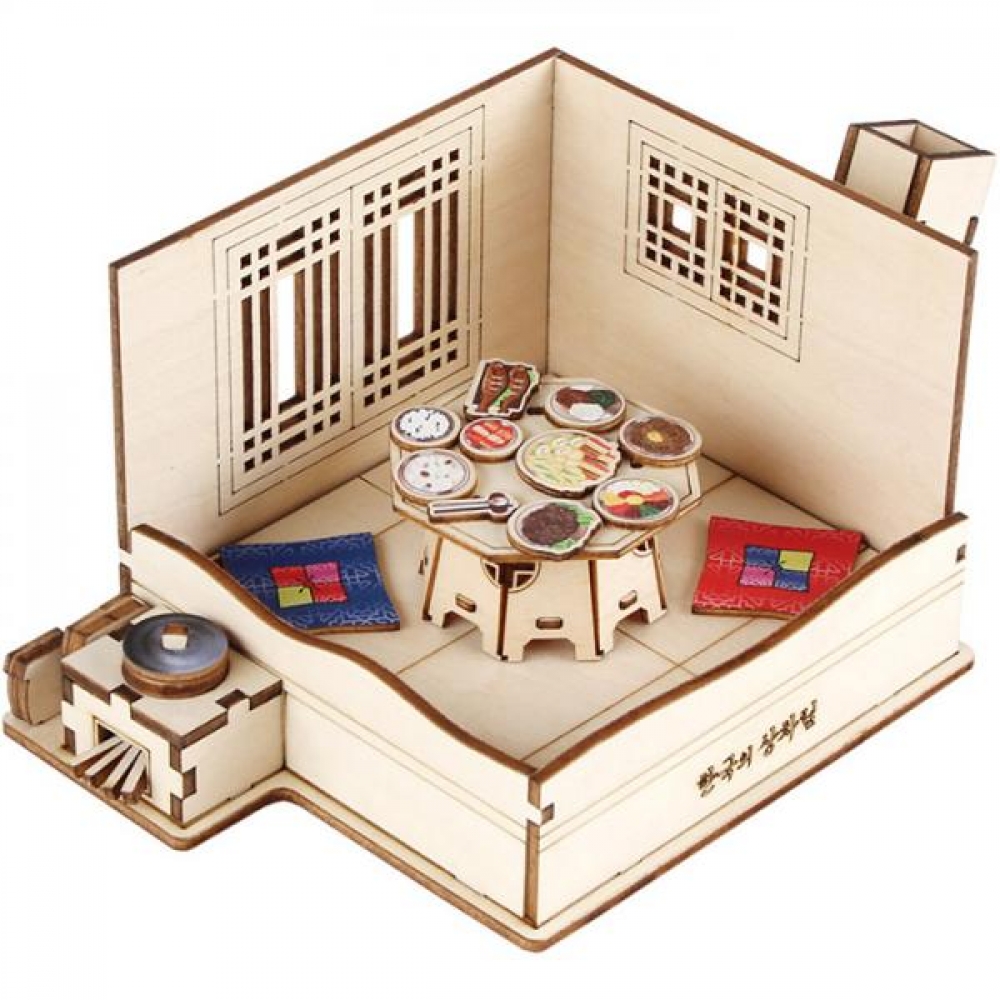 교육용 목재 입체퍼즐 - 영공방 한국의 상차림