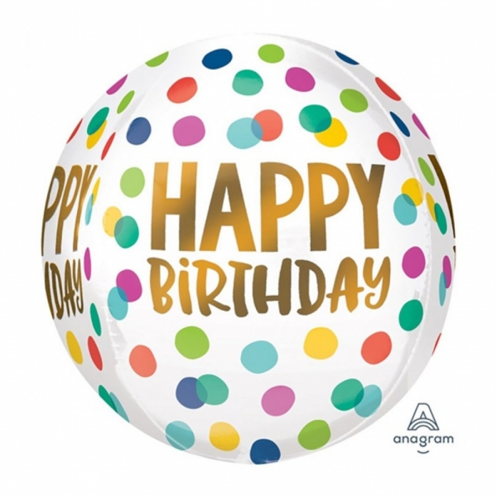 PWM-DK 오브은박풍선(생일해피도트) 생일 파티 풍선