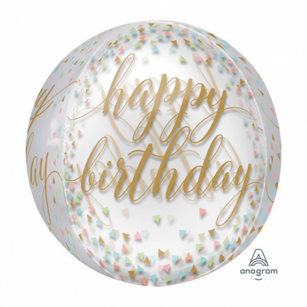 PWM-DK 오브은박풍선(생일파스텔컨페티)생일파티 풍선