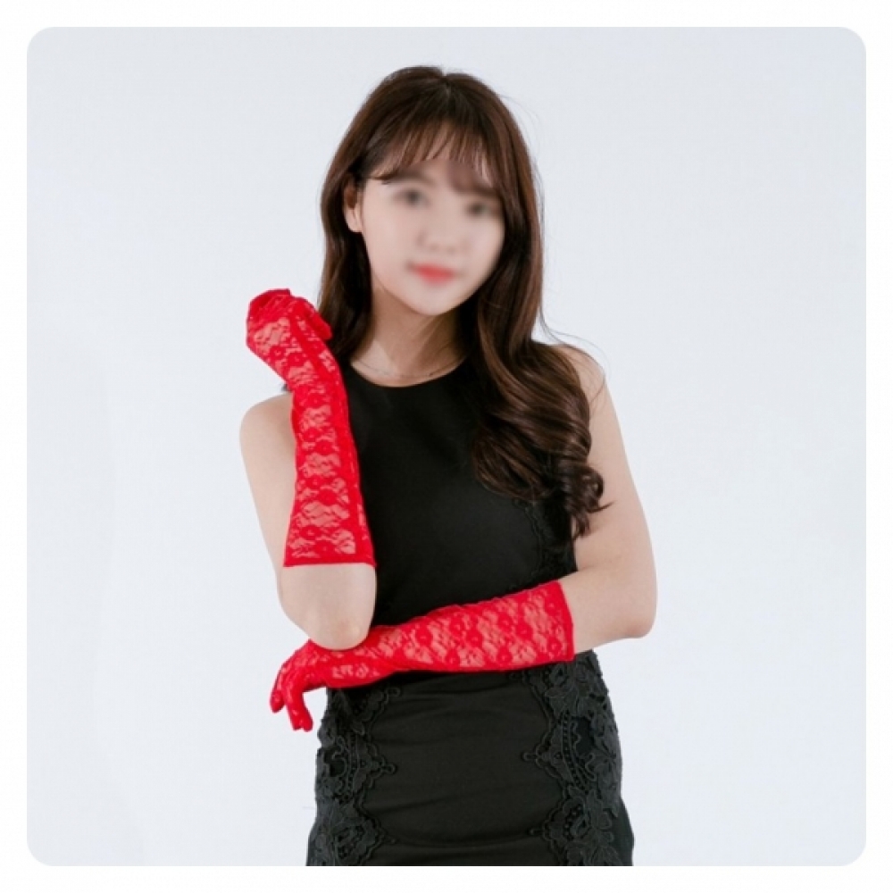 PWM-DK 파티롱장갑망사38cm(레드)장갑 생일파티