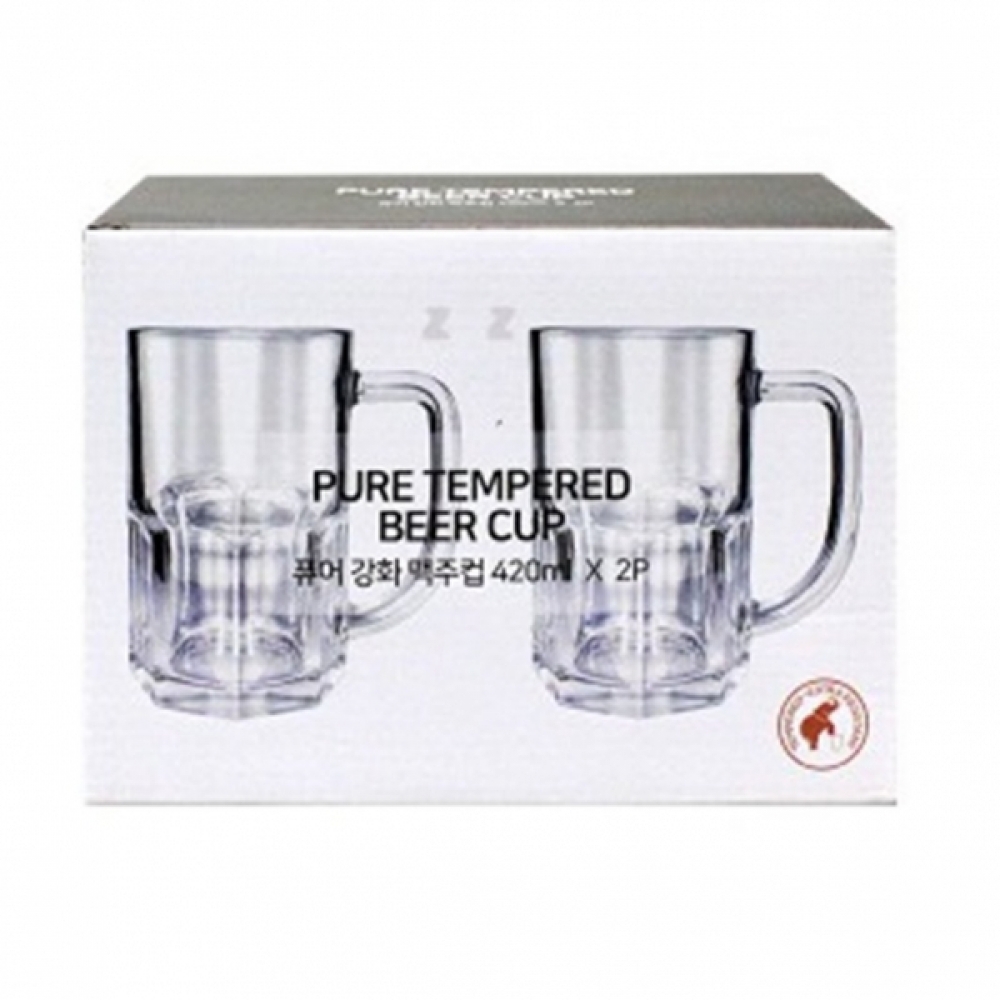 IS-M 퓨어 강화 맥주컵 420ml 2P -PP