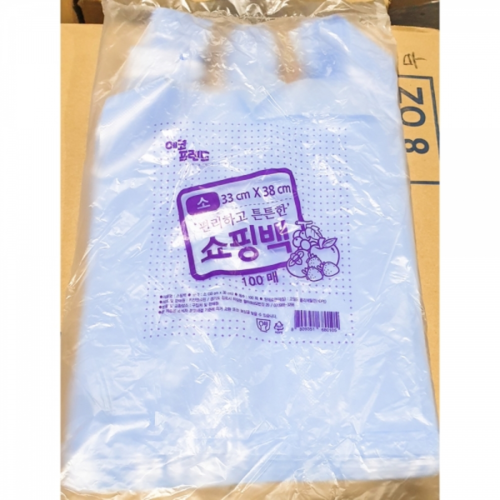 FK-M 비닐쇼핑백파란색 소 33x38cm 100매