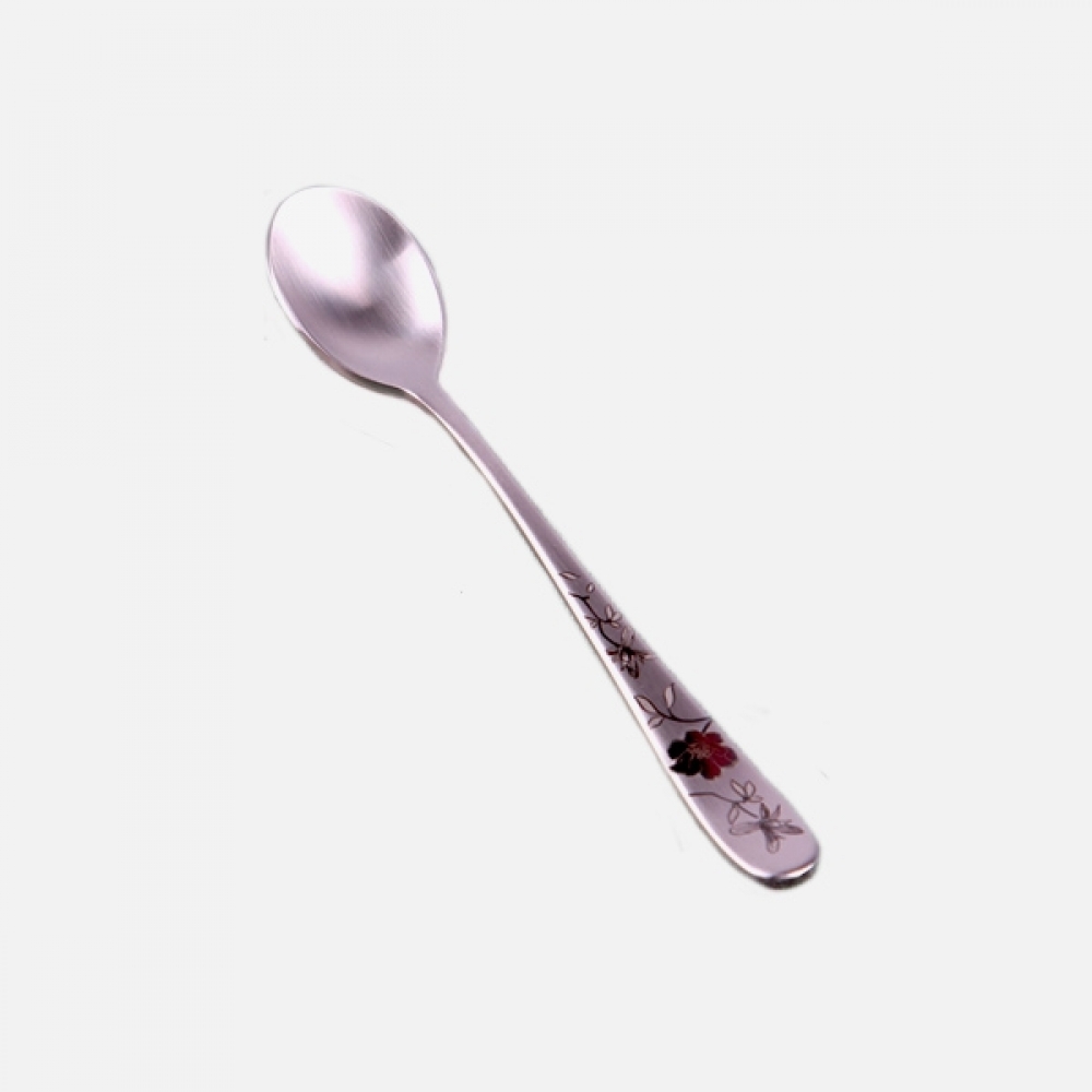 대명 스테인리스 컬러 플라워 홍 티스푼 1P OPP포장