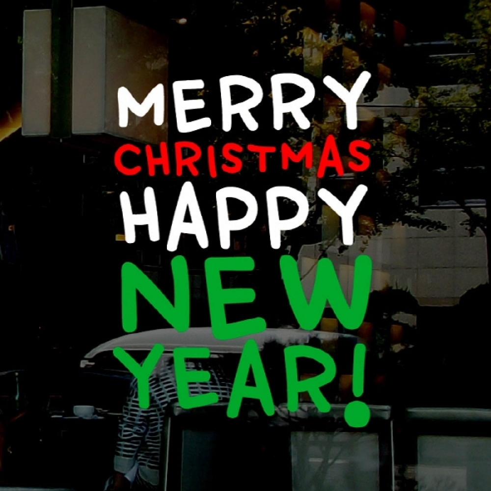 크리스마스 창문 스티커 성탄절 데코 장식 179 Merry Christmas Happy New Year