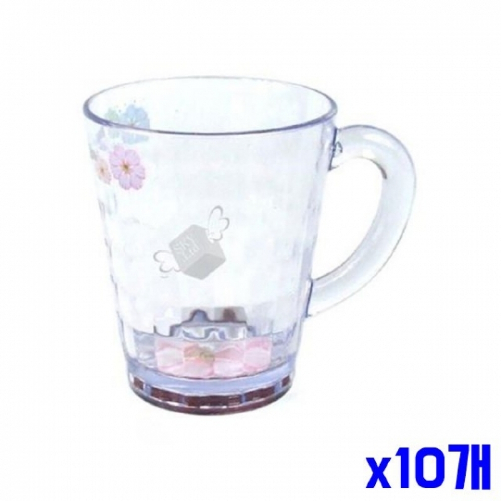 튼튼한 투명 손잡이컵 11x8x10cm x10개 주방컵 물컵