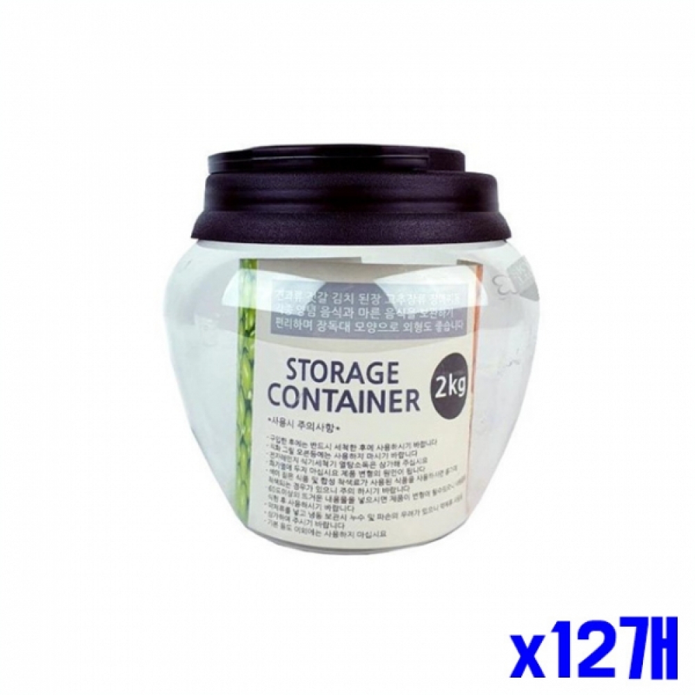 장독대 모양 투명 용기 2kg x12개 장독대용기 양념통