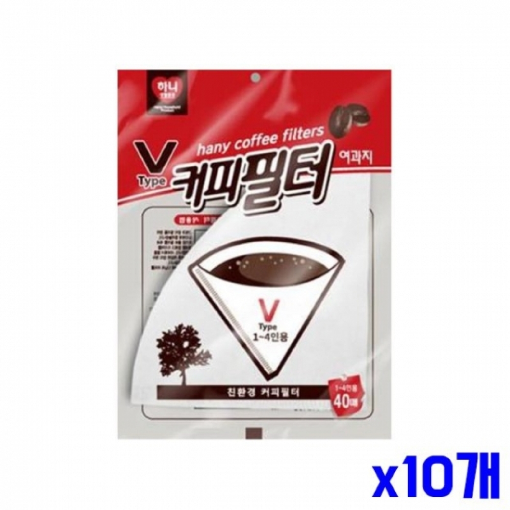 고급펄프 커피필터 여과지 40매 x10개 커피여과지