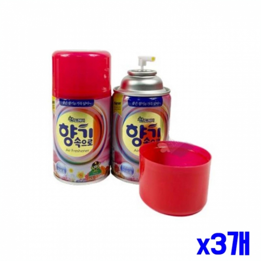 레몬향 자동분사기 교체용 캔방향제 x3개 실내방향제