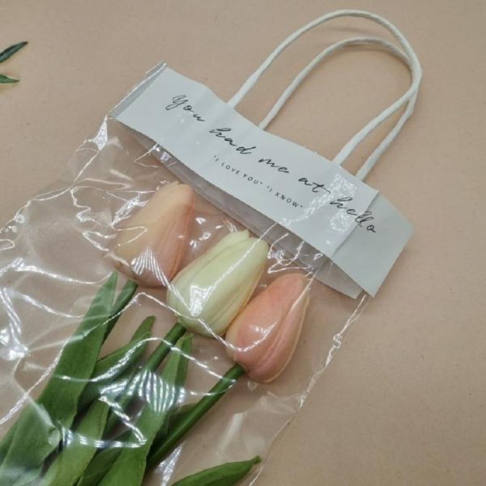 꽃다발 포장 봉투 소 꽃 비닐 봉투 포장지 쇼핑백
