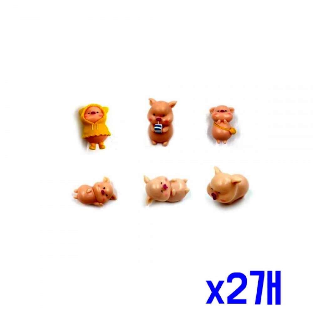 사랑스러운 아기돼지 미니어처 6종 세트 x2개 6종랜덤