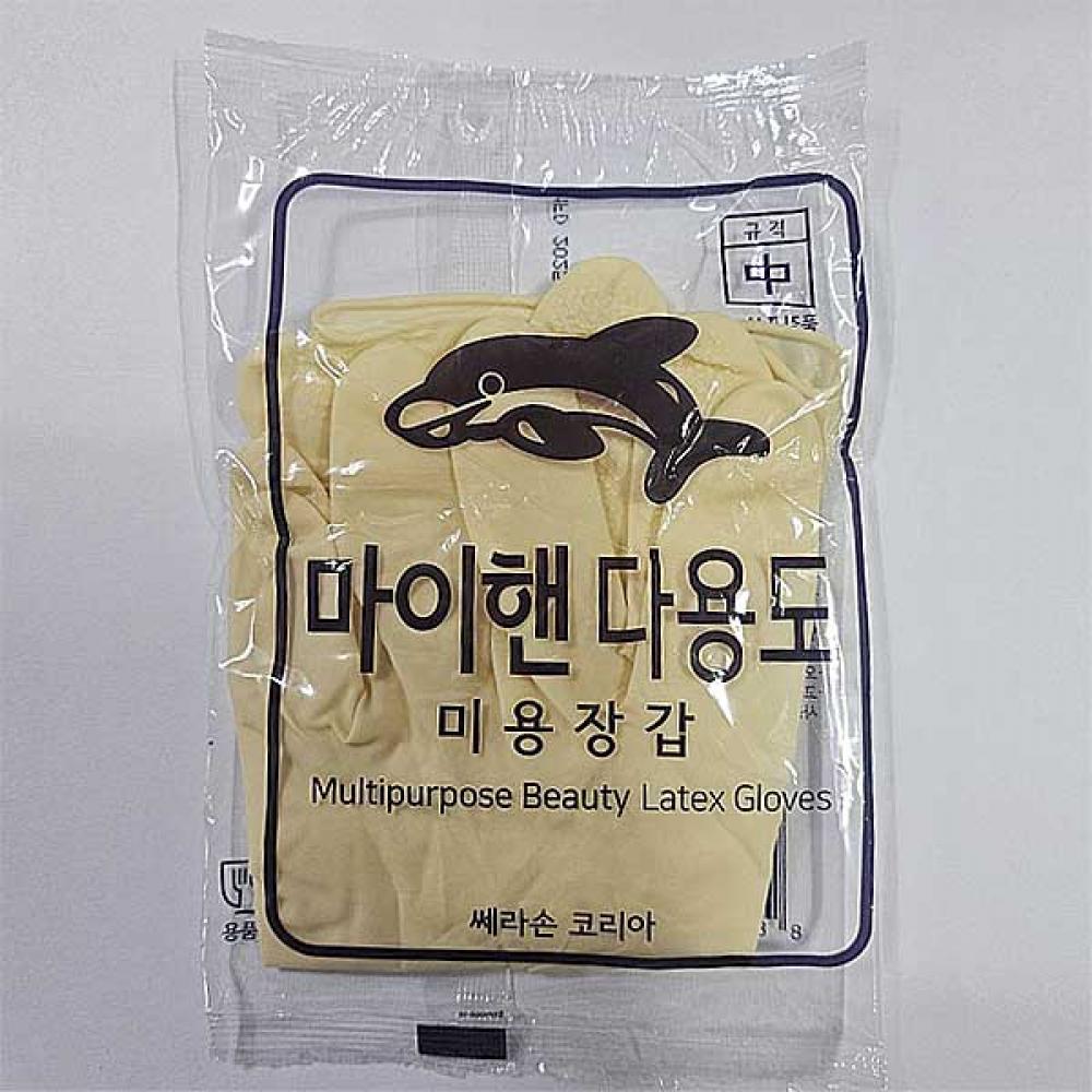 한마음 미용 천연 고무 장갑 10켤레
