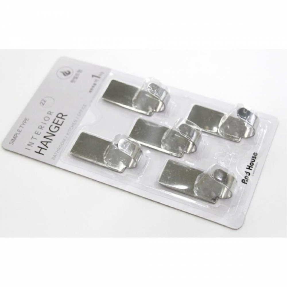 다용도 사각 핫멜트 스텐 롱 간편행거 5p 다용도걸이
