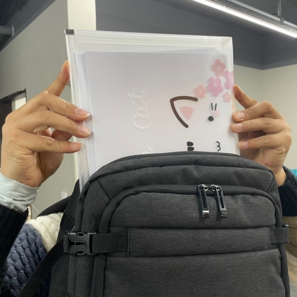 반투명 디자인 지퍼백 파일첩 A4