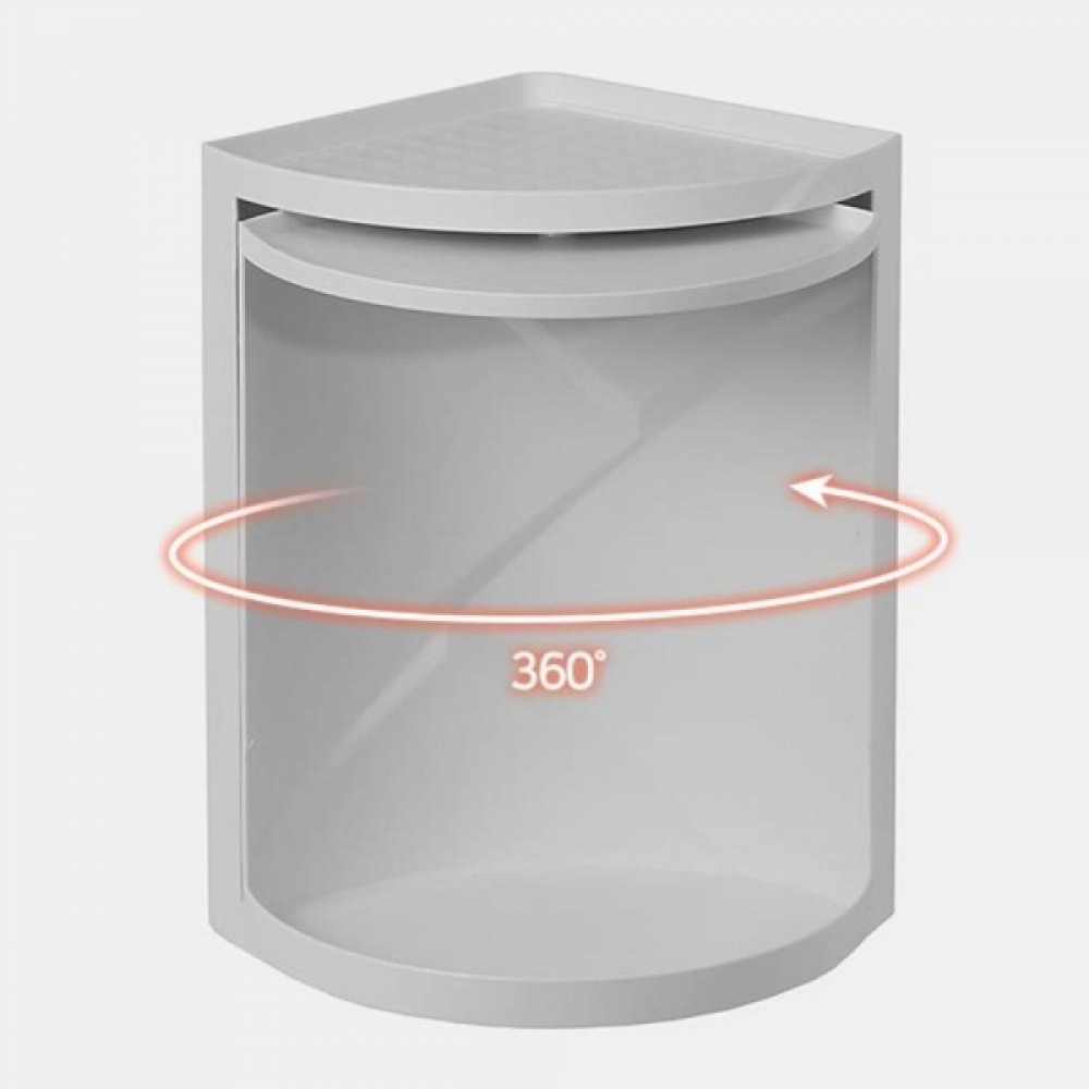 시크릿 360도 회전 수납 코너 선반 (그레이)