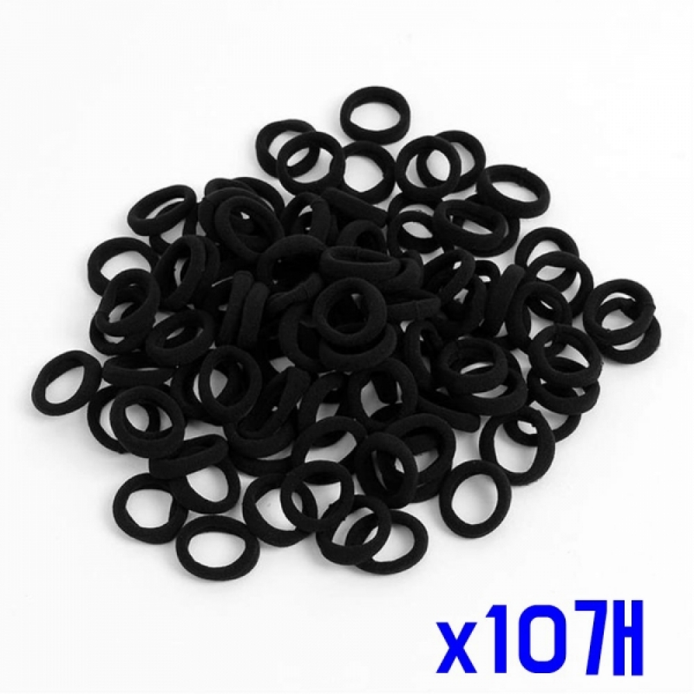 베이직 파우치 헤어 머리끈 100p세트(블랙) x10개