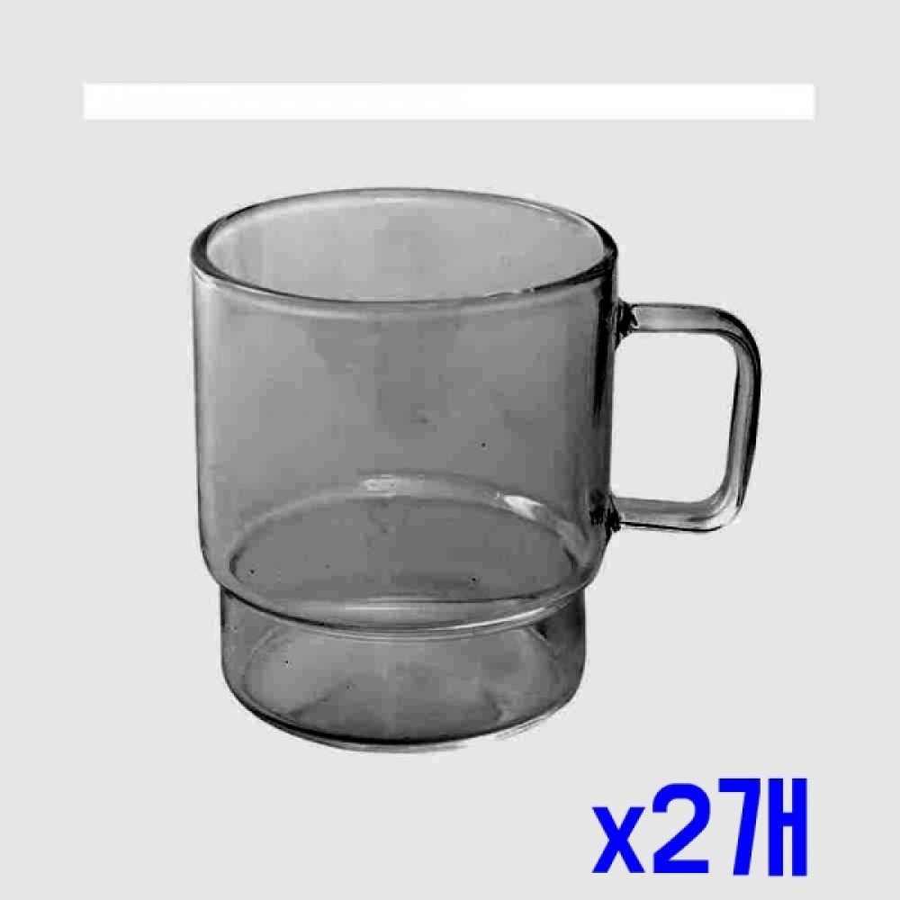 투명 굴곡 패턴 내열 유리컵(250ml) x2개