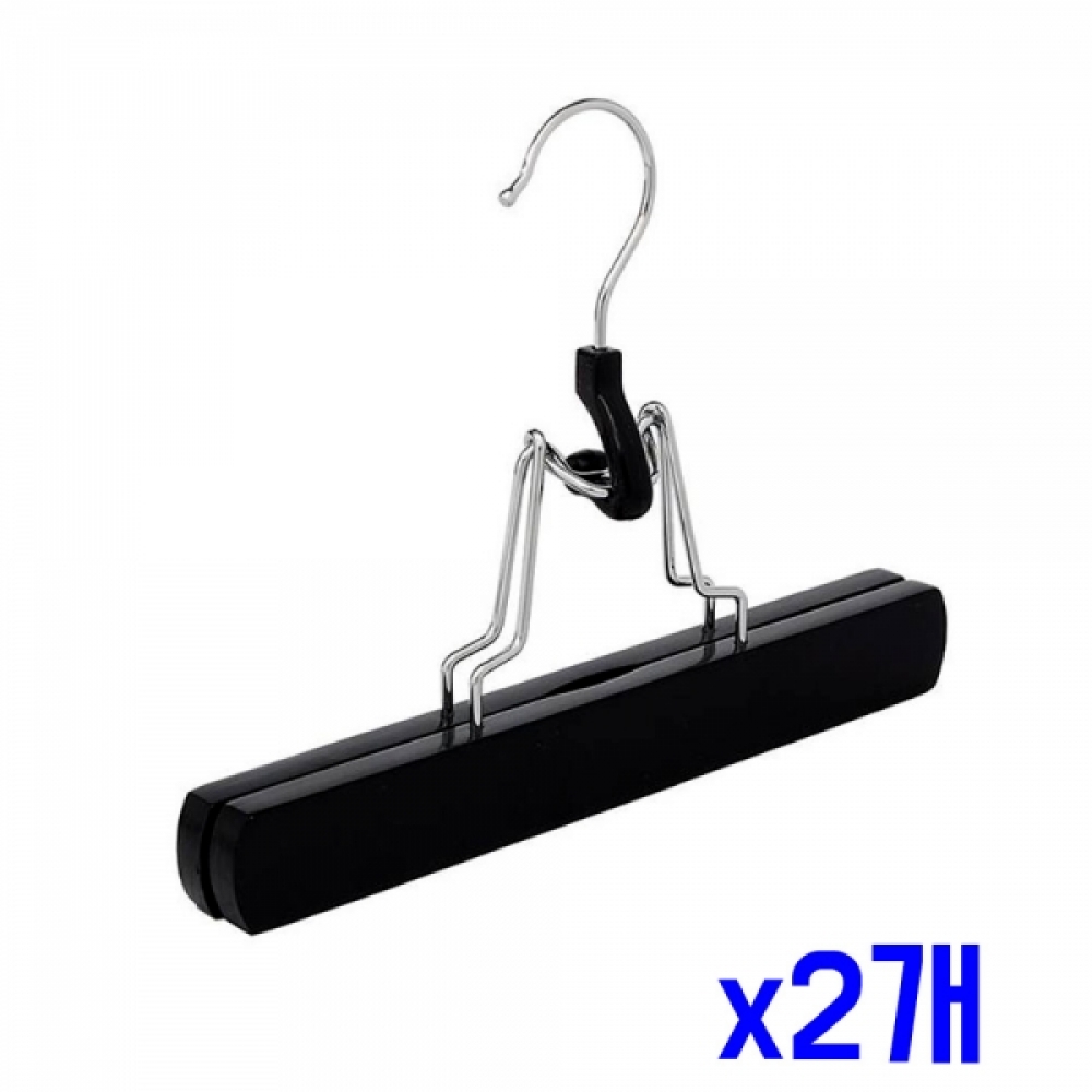 원목 다용도 바지 걸이 2p세트(23cm) (블랙) x2개