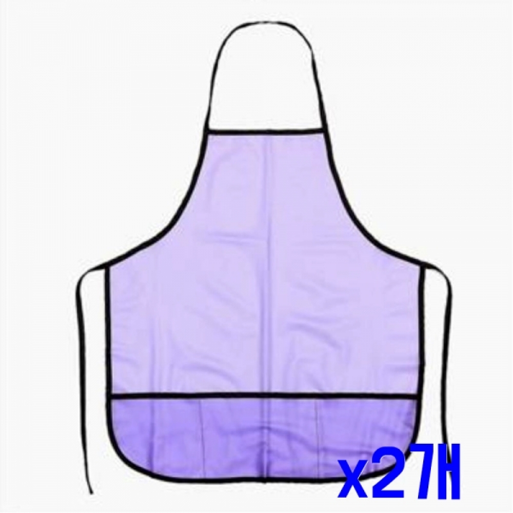 홀터넥 방수 반투명 포켓 앞치마(퍼플) x2개