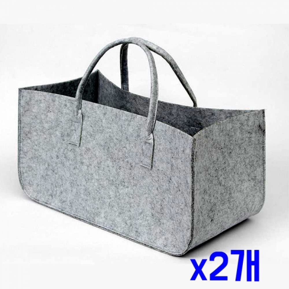 소품수납 다용도 펠트 바구니(50x25cm) (그레이) x2개