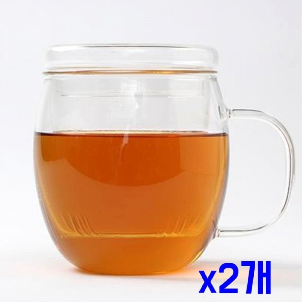 투명 내열유리 감성 티머그(450ml) x2개