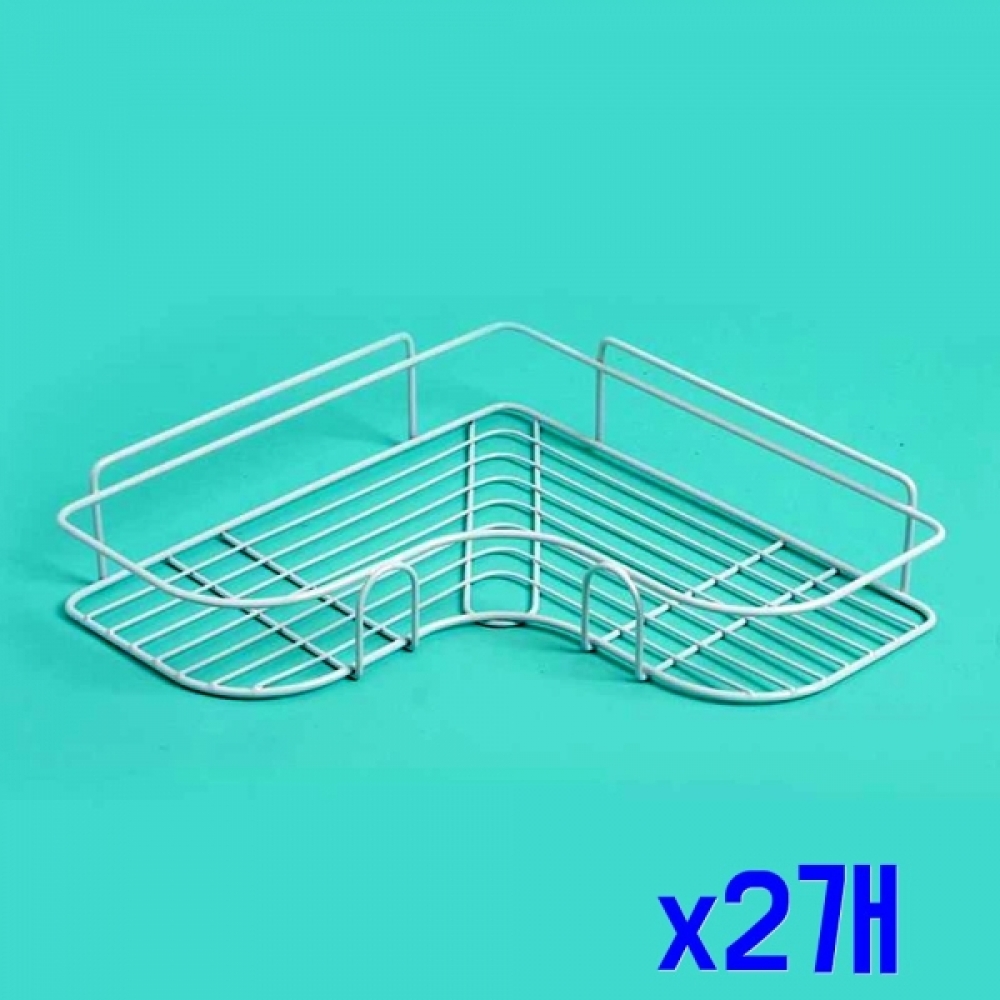 접착식 공간활용 스틸 코너선반(화이트) x2개