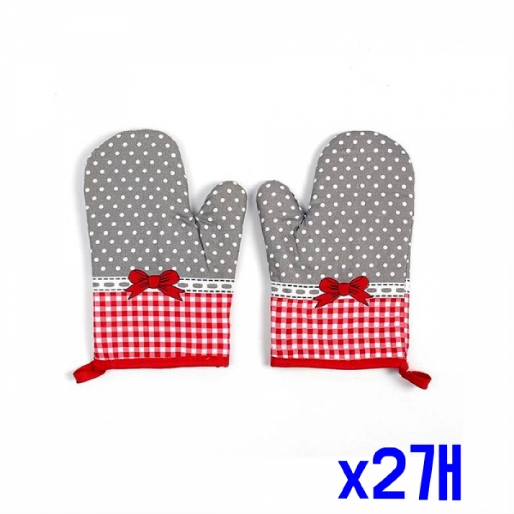 주방 보호 오븐장갑 2p세트(레드리본) x2개
