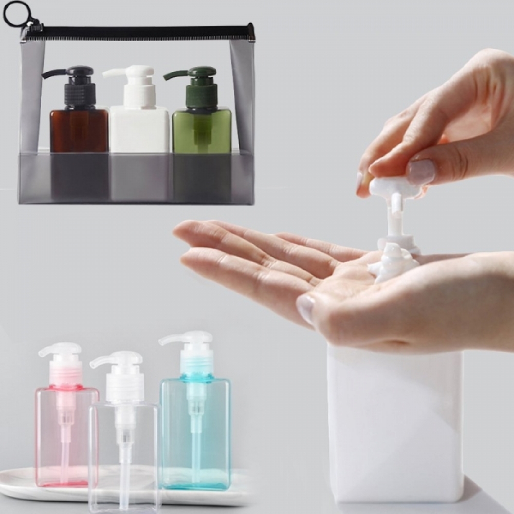 여행용 샴푸통 화장품 무지 공병 용기 150ml 3종 set