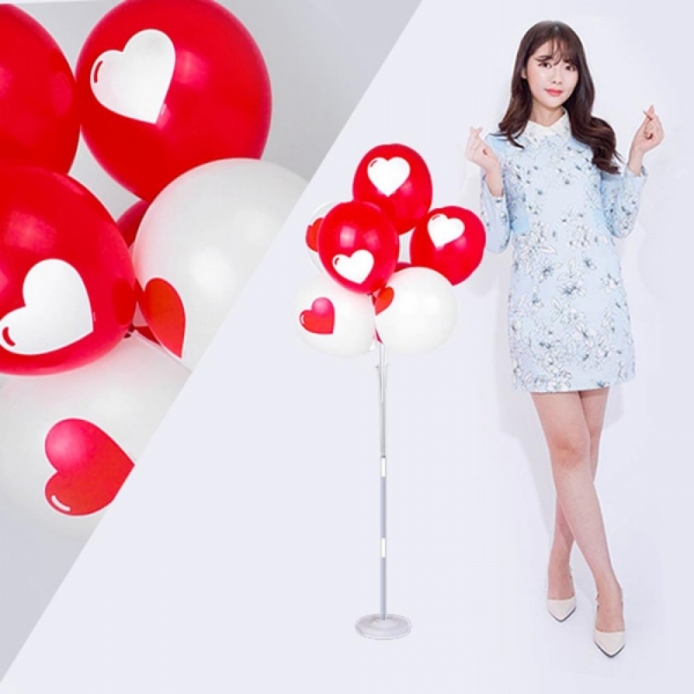 혼합포인트하트 130cm 풍선꽂이장식세트 생일파티풍선