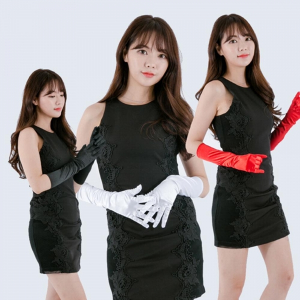 파티행사용품 공단 롱 장갑 38cm 무도회장 무대의상