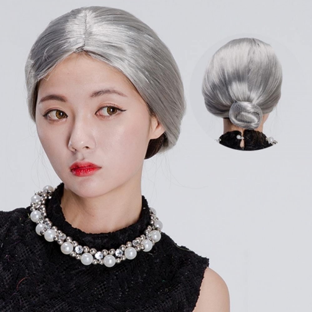 파티행사용품 할머니분장 실버가발 뽀글이가발 통가발