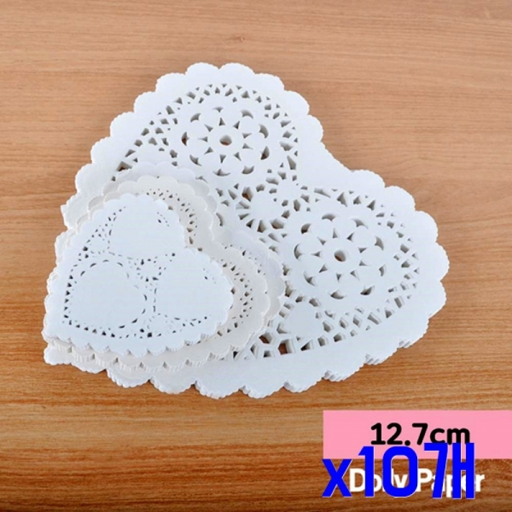파티테이블장식 하트 도일리페이퍼100매(12.7cm) x10개