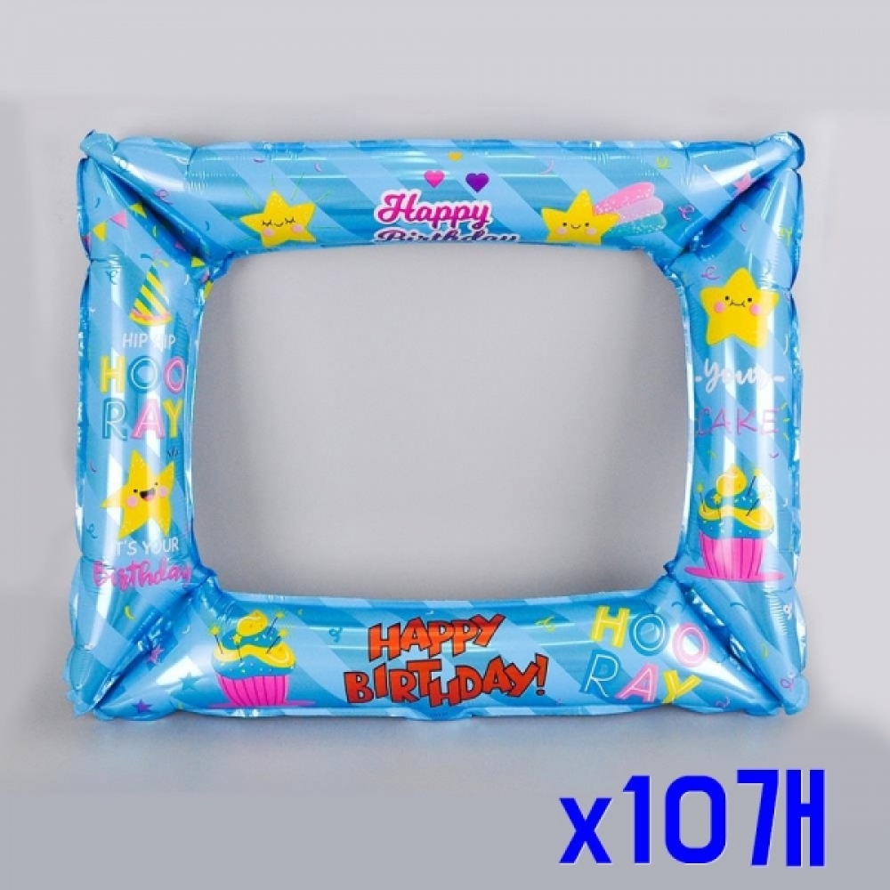 생일블루 셀카포토박스 파티소품 은박풍선 x10개