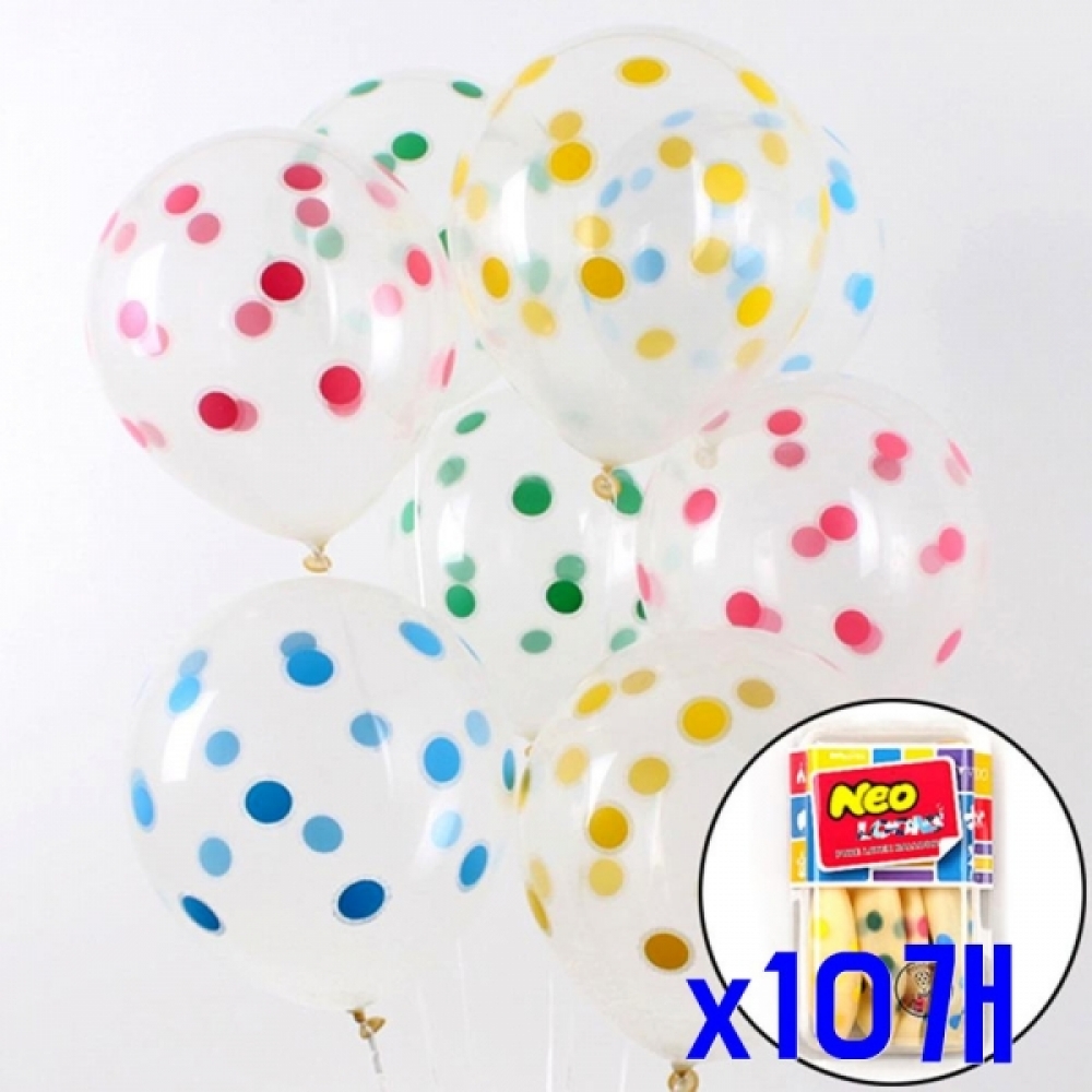19번 클리어도트 파티장식 케이스풍선4개입 x10개
