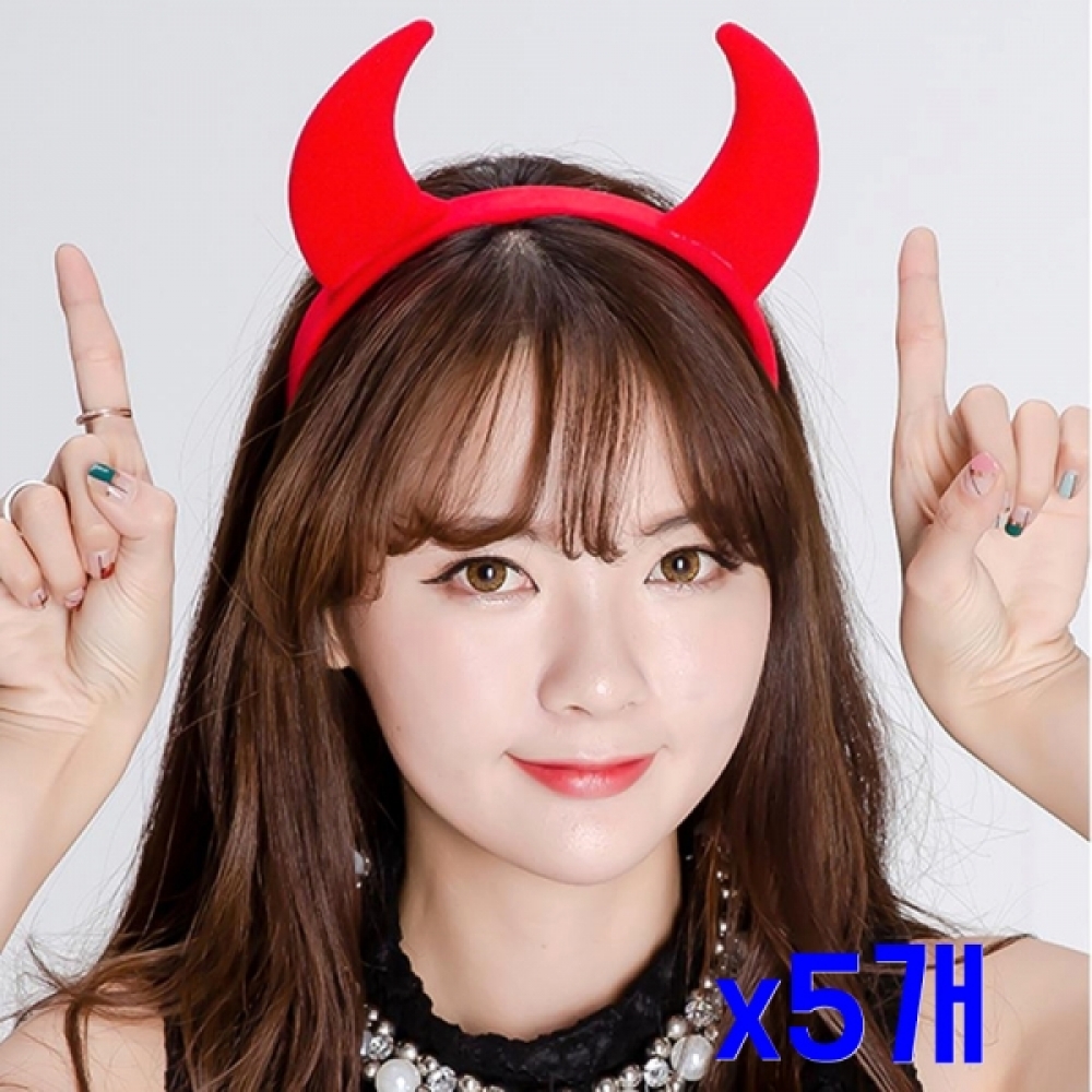 축제체육대회 악마뿔 고급머리띠 x5개 파티소품