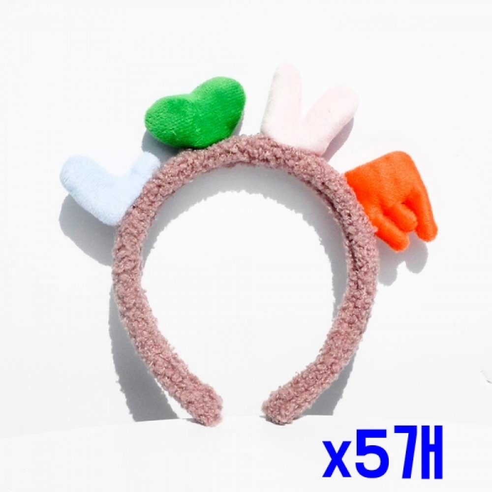 파티소품 라벤다러브 밍크머리띠 x5개 파티헤어밴드