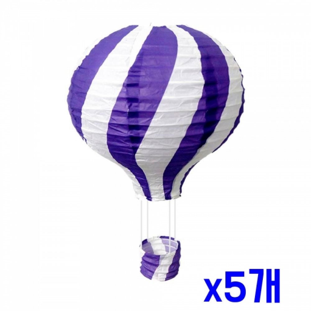 회오리모양 30cm 열기구장식-퍼플 x5개 파티소품