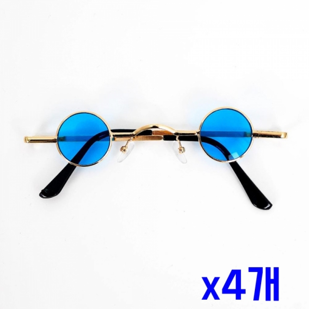 미니 레트로 금테 포인트안경-블루 x4개 홈파티