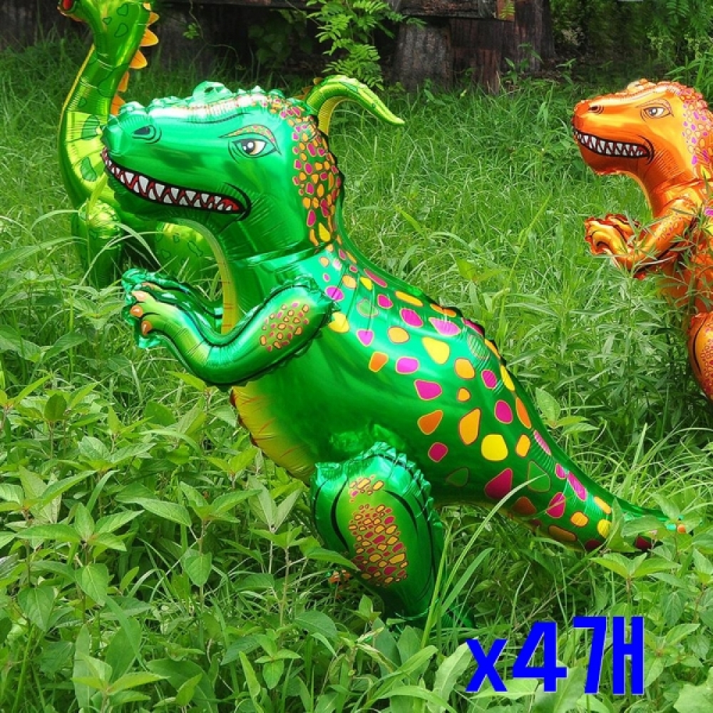입체공룡 은박 소형 파티풍선-그린 x4개 깜짝행사