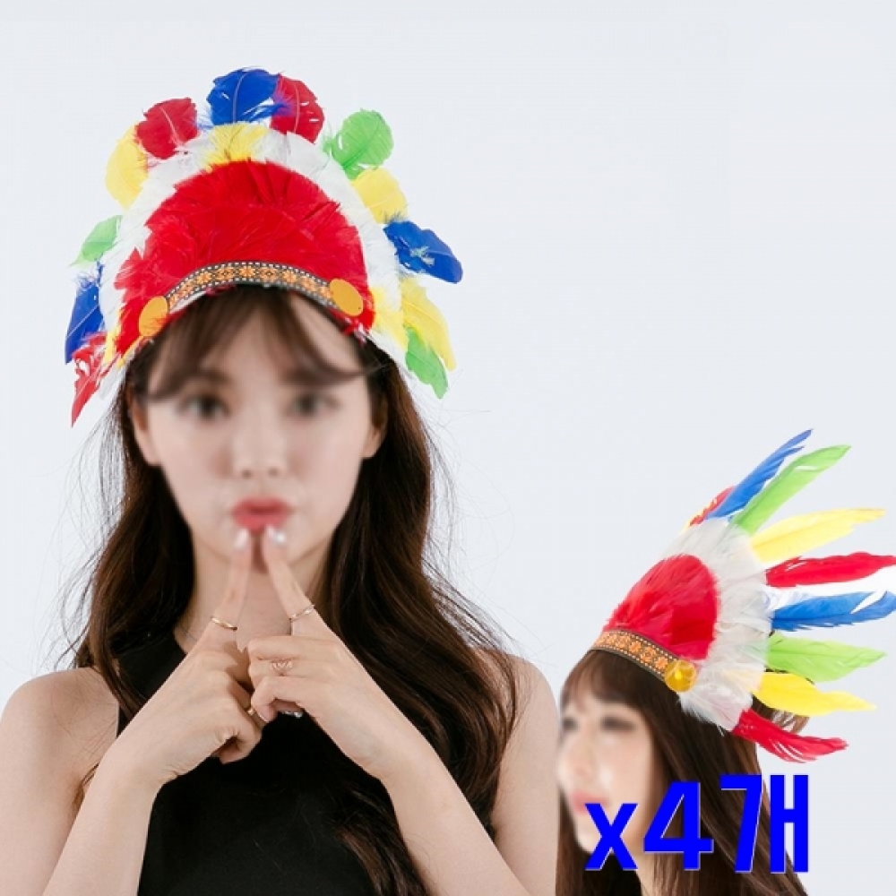 파티소품 뉴 인디언추당장 소형모자 x4개 의상소품