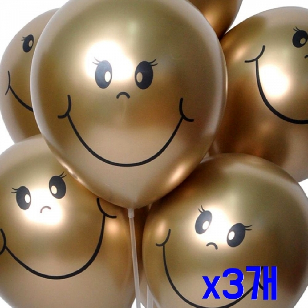 파티장식 골드스마일 크롬풍선 10개입 x3개 생일행사