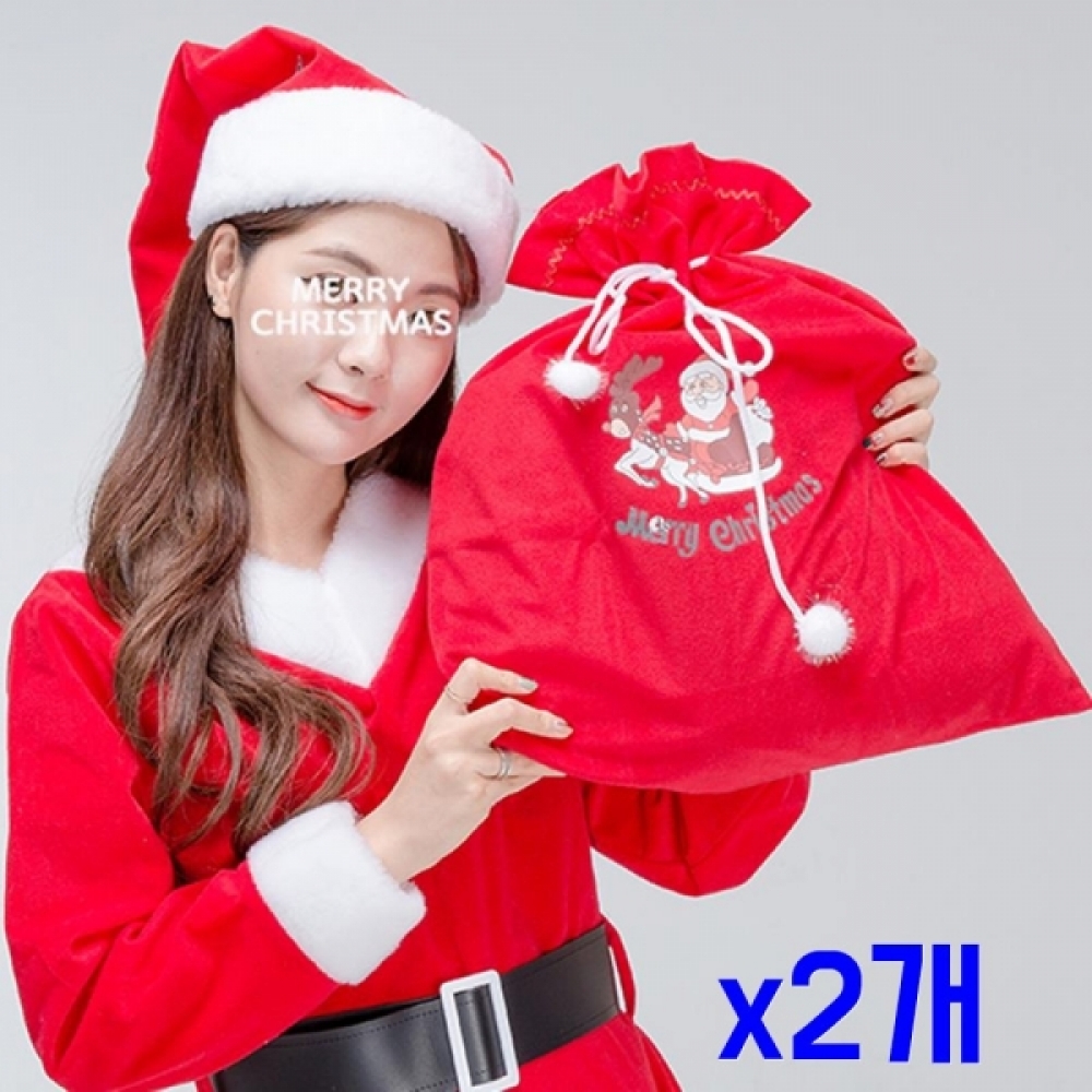 크리스마스파티 산타 대형 선물자루 x2개 코스튬 소품