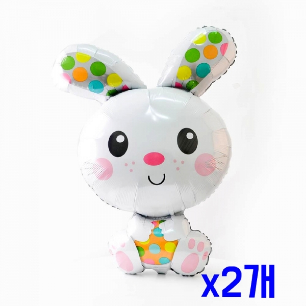 슈퍼쉐잎 홈파티장식 스포티드버니 은박풍선 x2개