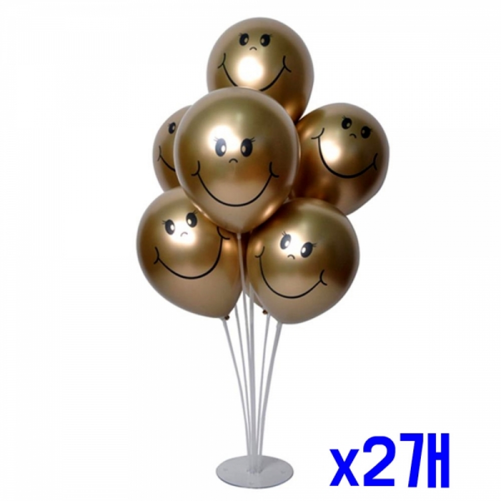 크롬골드스마일 70cm 풍선꽂이장식세트 x2개 파티풍선