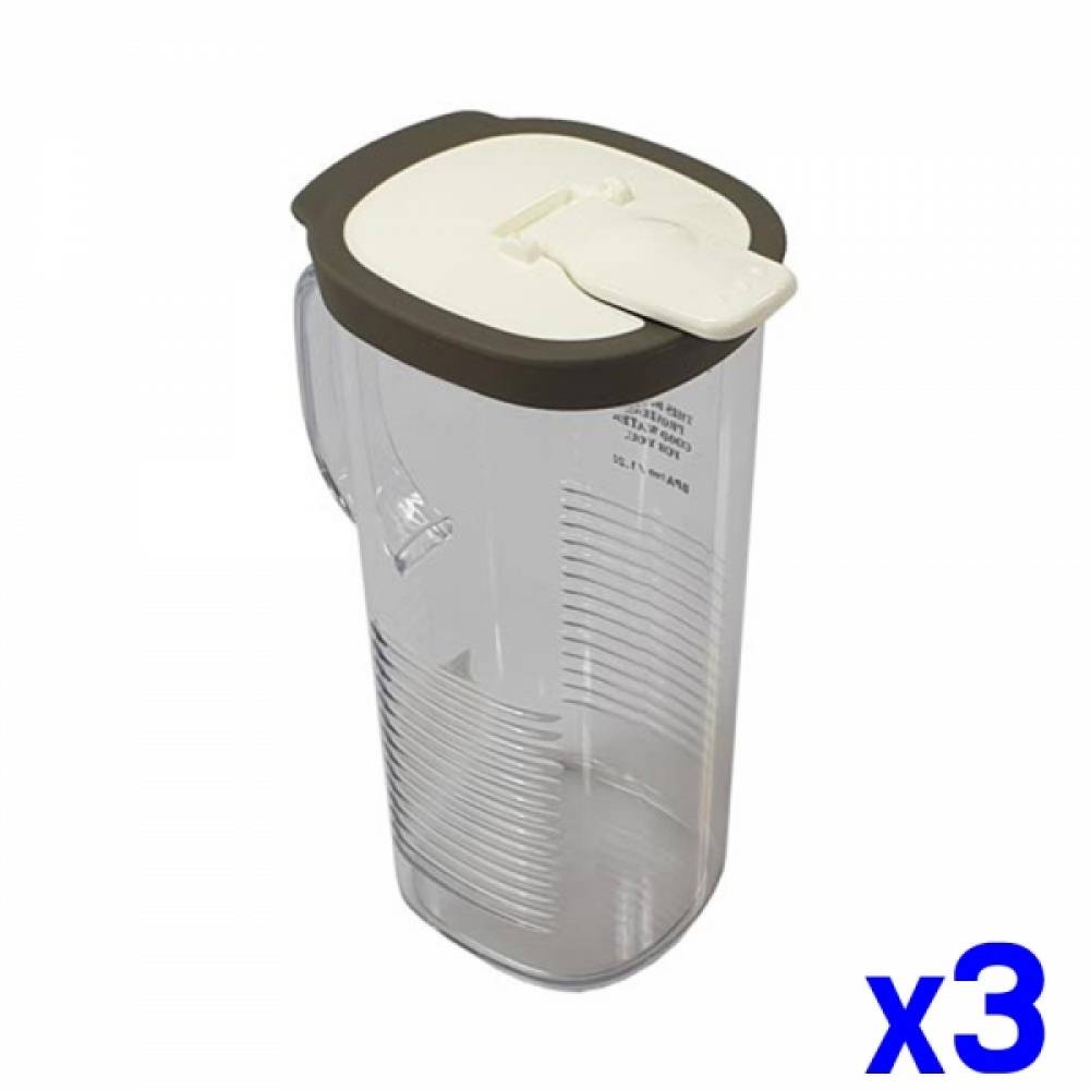 눈금선 투명 사각 물병 그레이 소 x3개 주방물병 물통