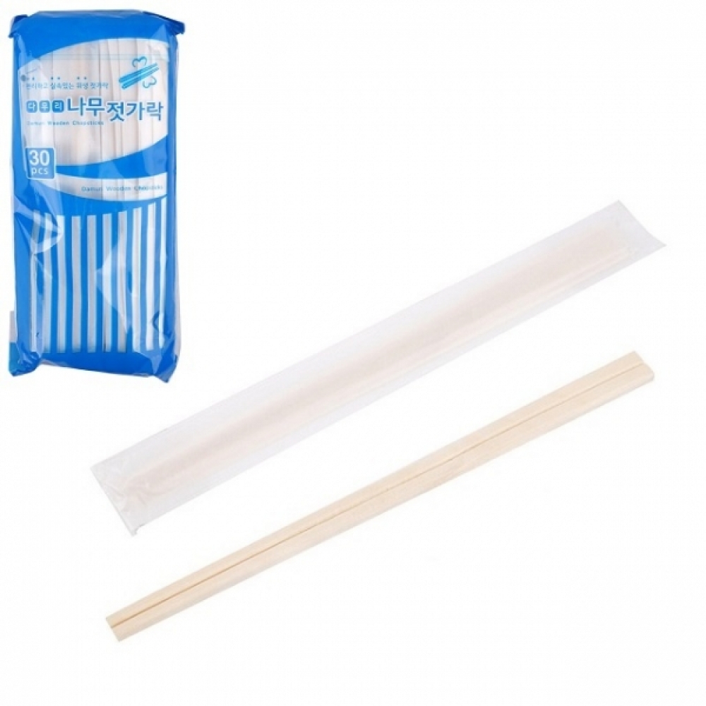 개별포장 일회용 나무젓가락-약21cm 30개입