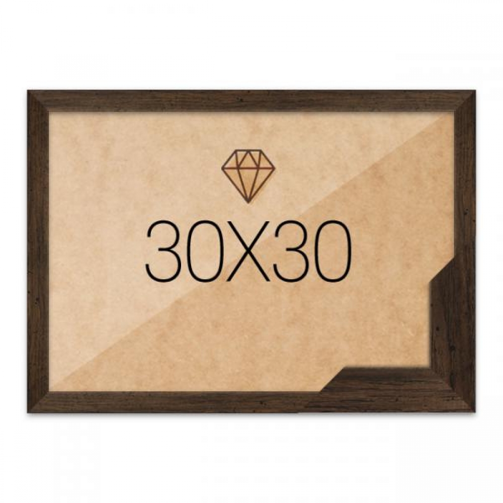 보석십자수액자 30x30 고급형 슬림 우드 월넛