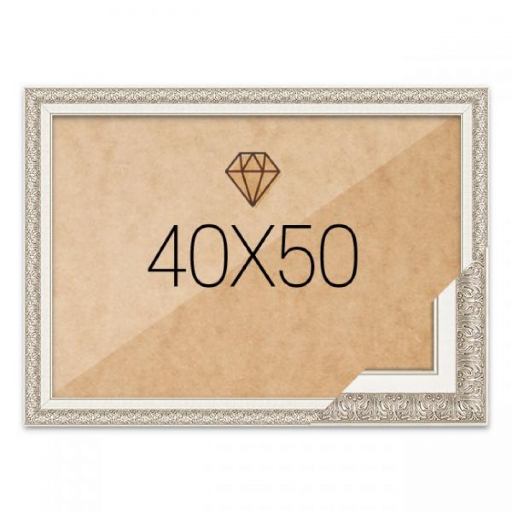 보석십자수액자 40x50 고급형 매트실버