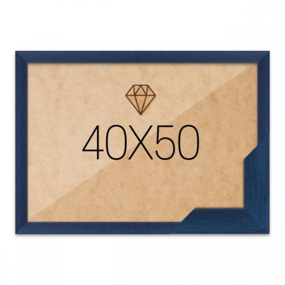 보석십자수액자 40x50 고급형 슬림 우드 블루