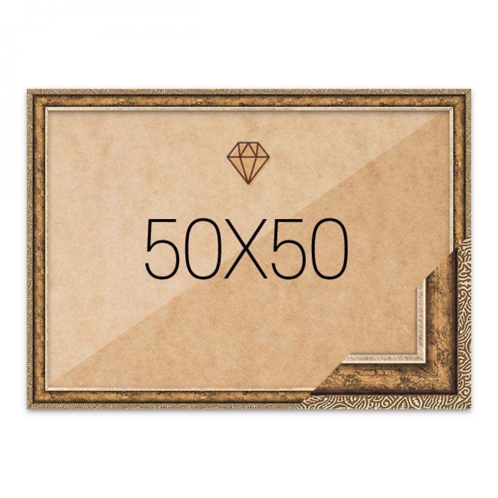 보석십자수액자 50x50 고급형 슬림 앤틱골드