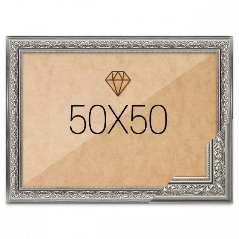 보석십자수액자 50x50 프리미엄 클래식실버